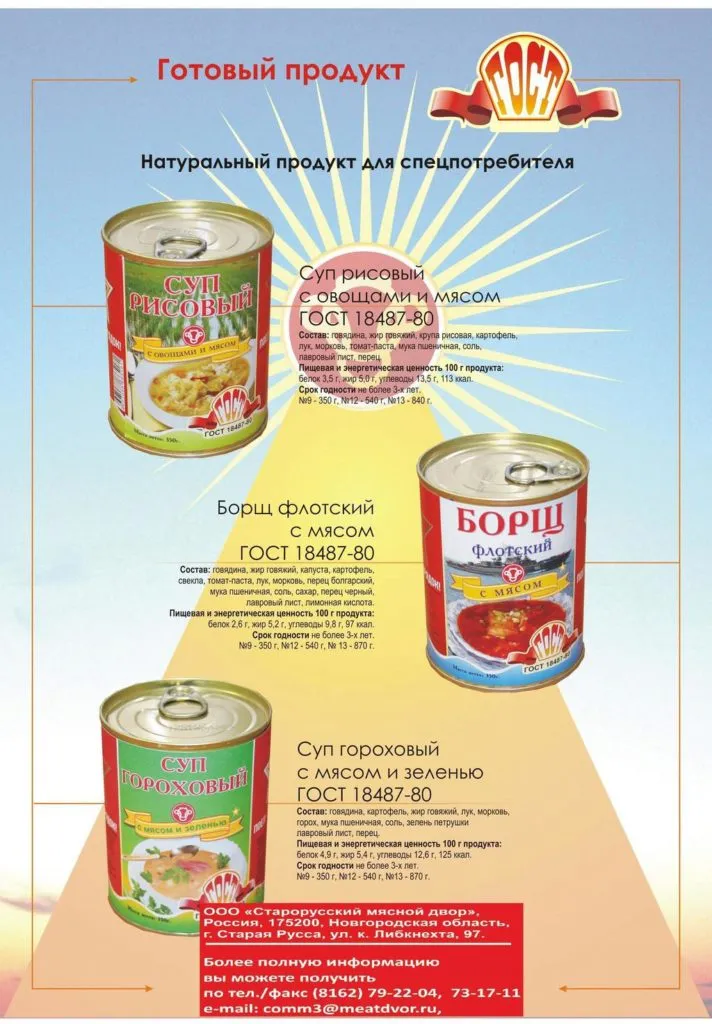 консервы для комплектования пайков в Великом Новгороде 2