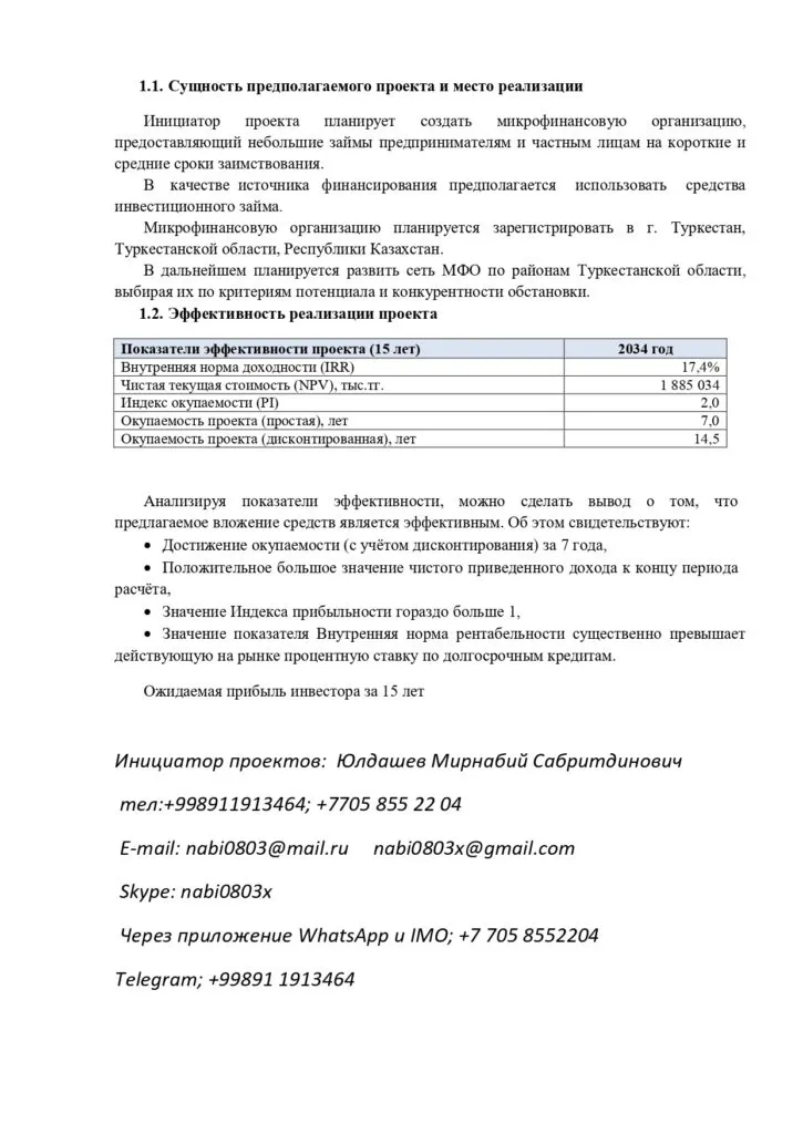 иНВЕСТОР или проектное финансирование  в Казахстане 6