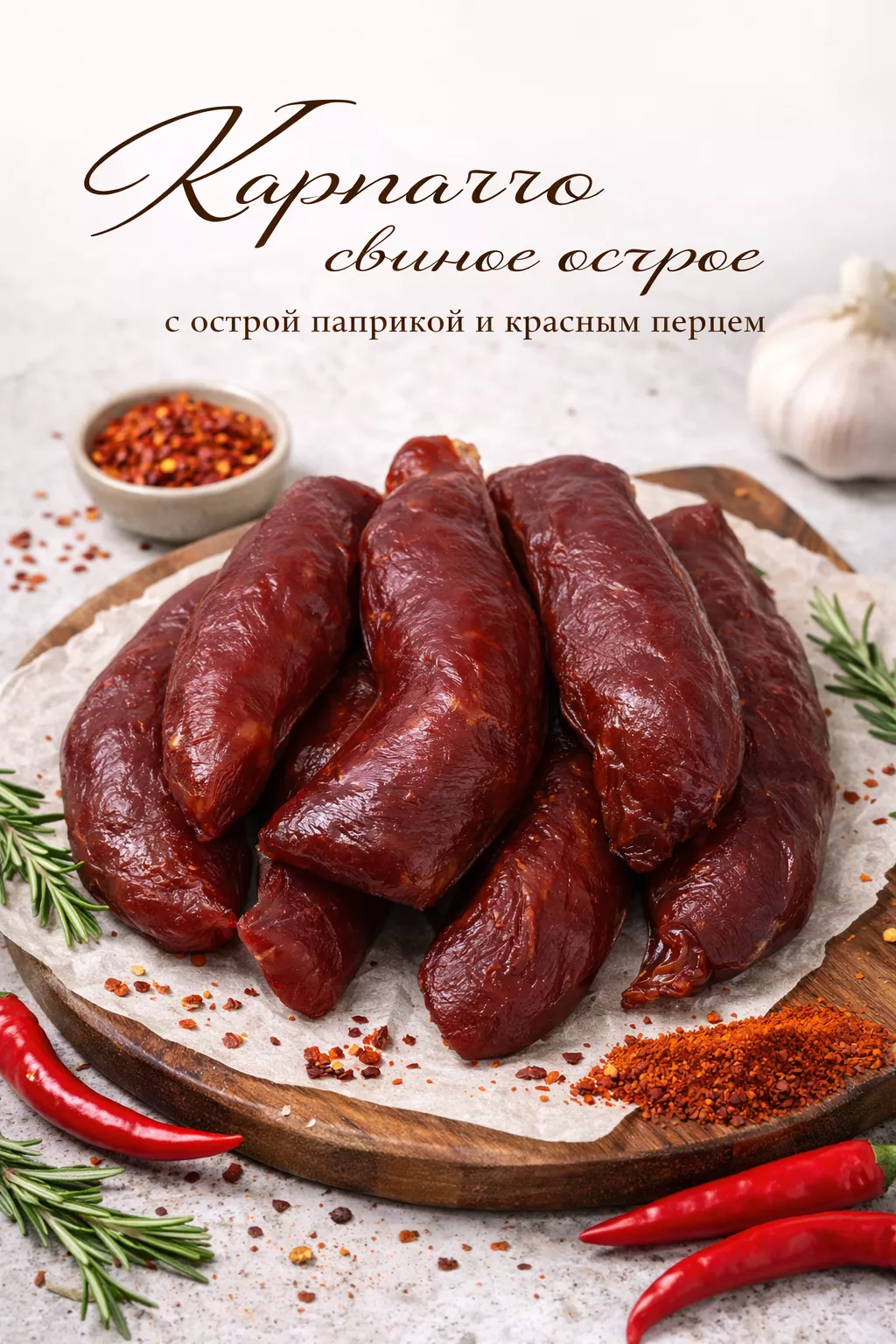 Фотография продукта Карпаччо из свинины с острым перцем опт