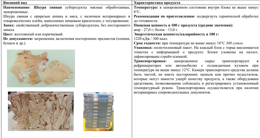 Фотография продукта Продается свиная шкура зам. блок  
