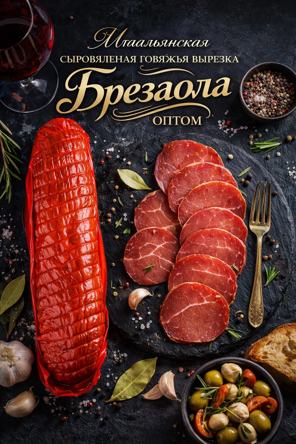 фотография продукта Премиальная сыровяленая говядина оптом 