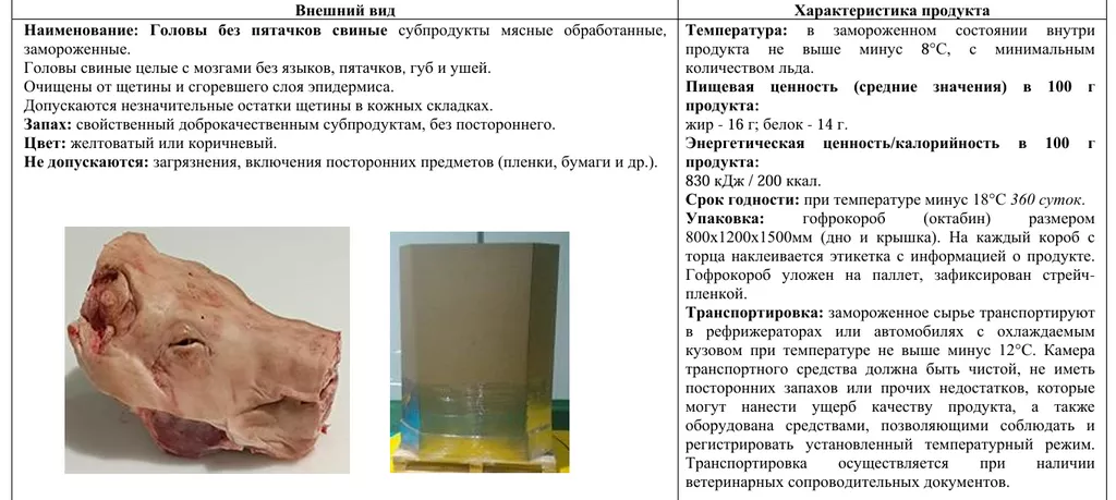 Фотография продукта Головы без пятачков свиные 
