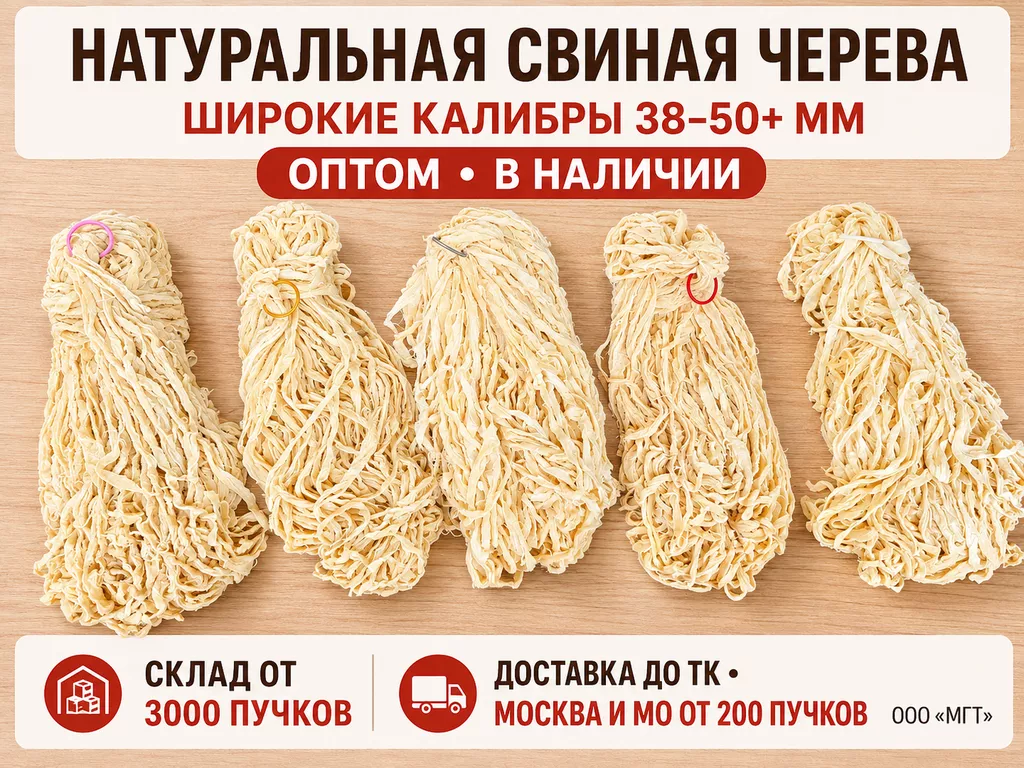 Фотография продукта Свиная оболочка европейская черева 38-40