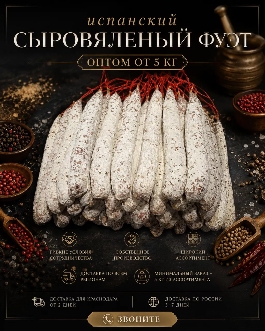 Фотография продукта Колбаса салями фуэт премиального премиум